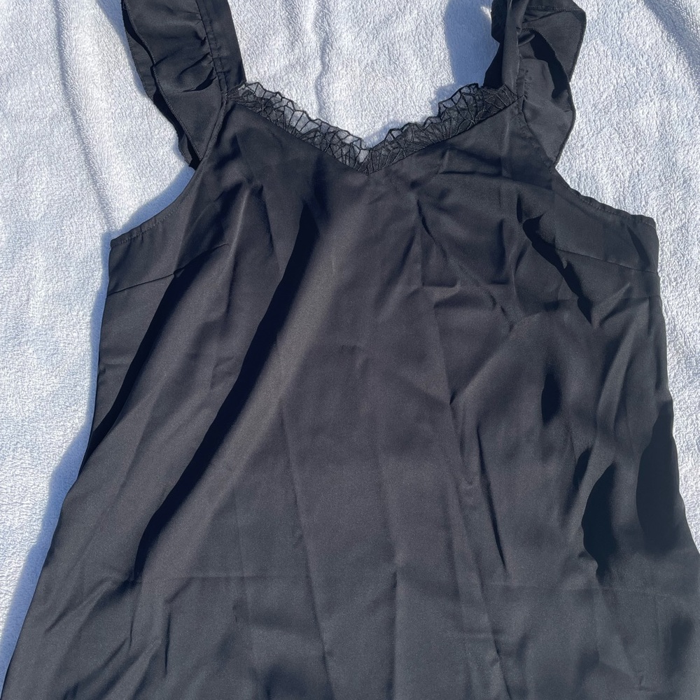 Black lace trim top CUPSHE Small